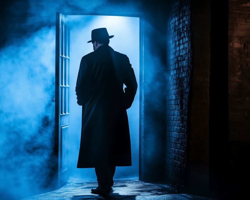 Mann geht durch T�r